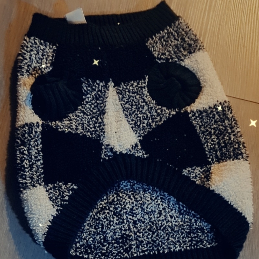 Old Navy Black and White Dog Sweater